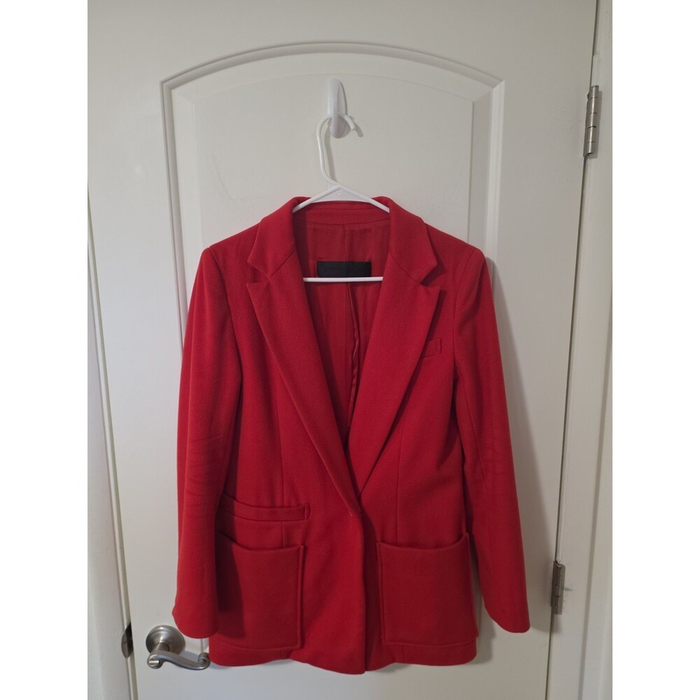 Jenni Kayne Wool Silk coat Red Women's XS Quiet Luxury